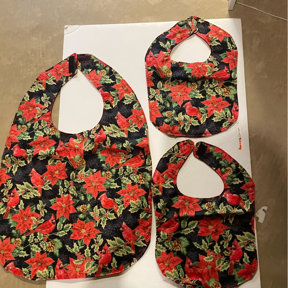 Holiday Floral Bib Set